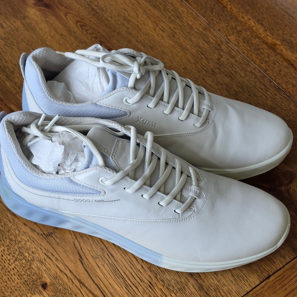 ECCO S-Three GORE-TEX Waterproof Golf Shoes White Blue Women 11-11.5 10296360618